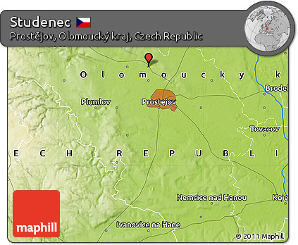 Physical Map of Studenec