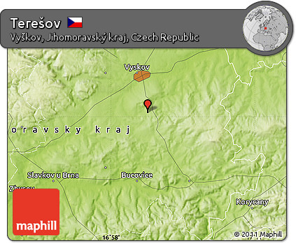 Physical Map of Terešov