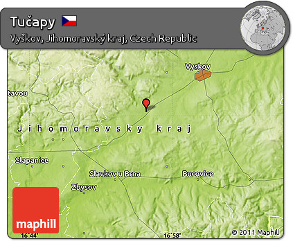 Physical Map of Tučapy