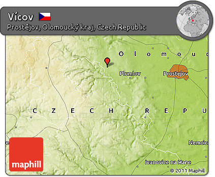 Physical Map of Vícov
