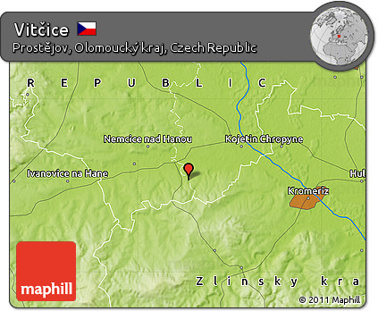 Physical Map of Vitčice