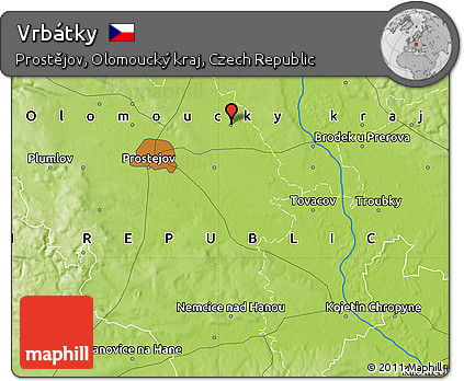 Physical Map of Vrbátky