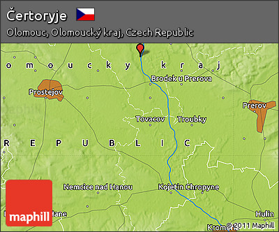 Physical Map of Čertoryje