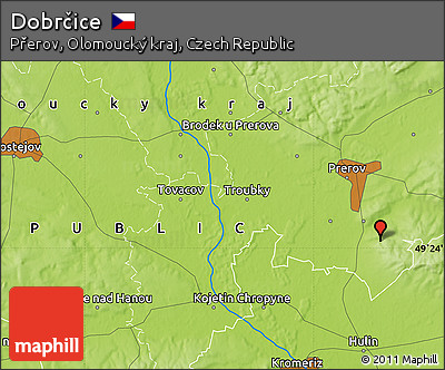Physical Map of Dobrčice