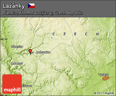 Physical Map of Lažánky