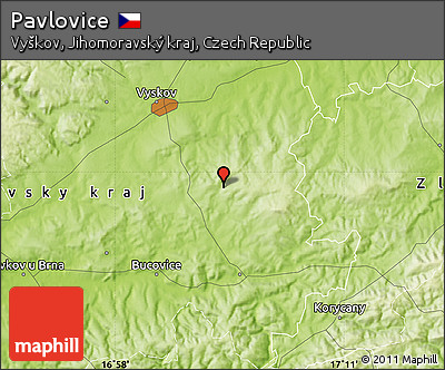 Physical Map of Pavlovice
