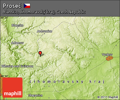 Physical Map of Proseč