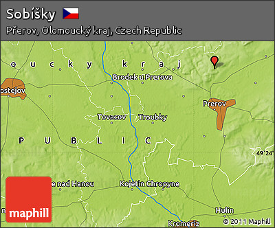 Physical Map of Sobíšky