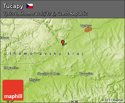 Physical Map of Tučapy