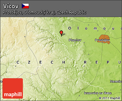 Physical Map of Vícov
