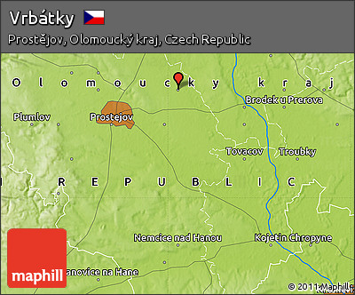 Physical Map of Vrbátky