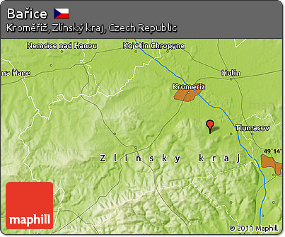 Physical Map of Bařice