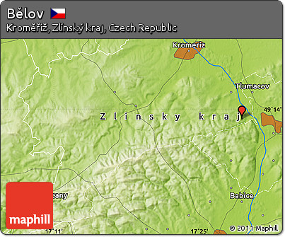 Physical Map of Bělov