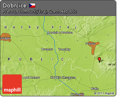 Physical Map of Dobrčice
