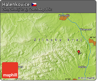 Physical Map of Halenkovice