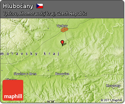 Physical Map of Hlubočany