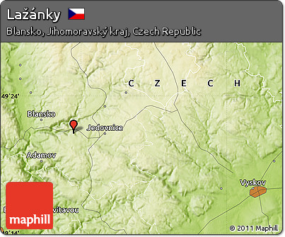 Physical Map of Lažánky