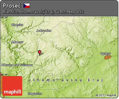 Physical Map of Proseč
