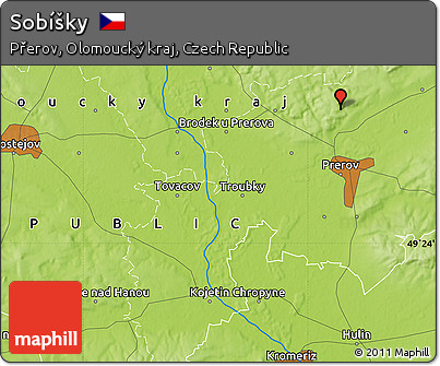 Physical Map of Sobíšky