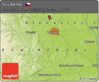 Physical Map of Studenec