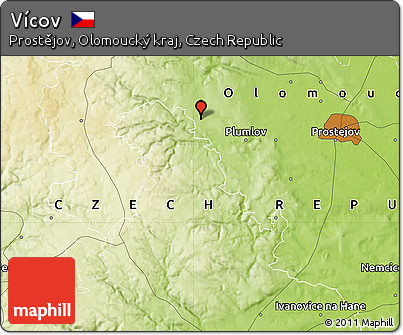 Physical Map of Vícov