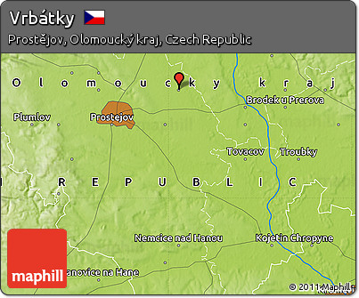 Physical Map of Vrbátky