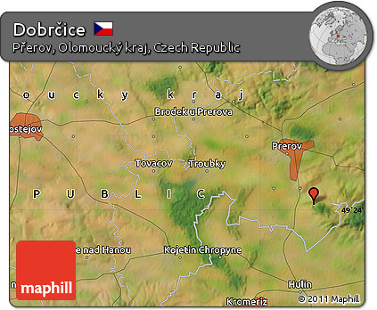 Satellite Map of Dobrčice
