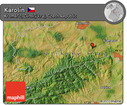 Satellite Map of Karolín