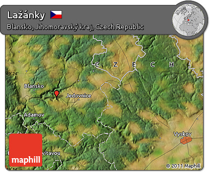 Satellite Map of Lažánky