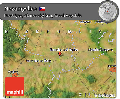 Satellite Map of Nezamyslice