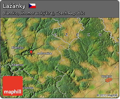 Satellite Map of Lažánky