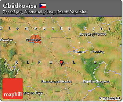 Satellite Map of Obědkovice