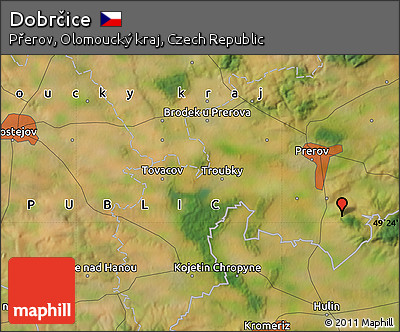 Satellite Map of Dobrčice