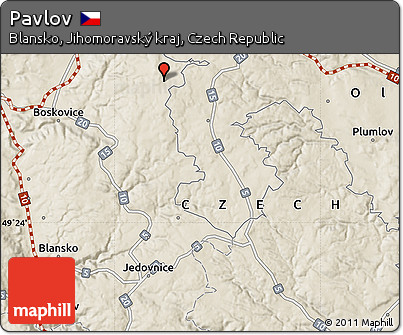 Shaded Relief Map of Pavlov
