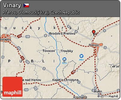 Shaded Relief Map of Vinary