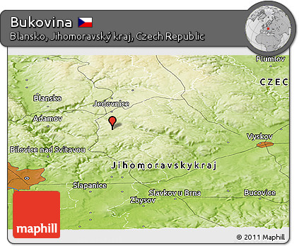 Physical Panoramic Map of Bukovina
