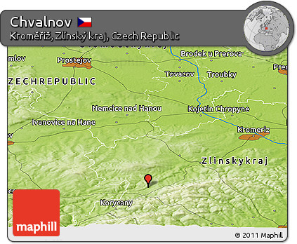 Physical Panoramic Map of Chvalnov