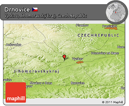 Physical Panoramic Map of Drnovice