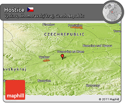 Physical Panoramic Map of Hoštice