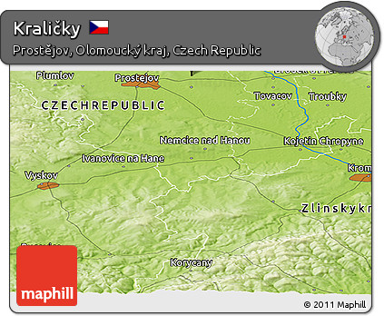 Physical Panoramic Map of Kraličky