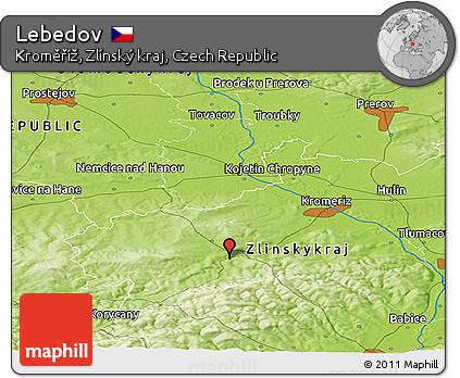 Physical Panoramic Map of Lebedov