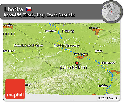 Physical Panoramic Map of Lhotka