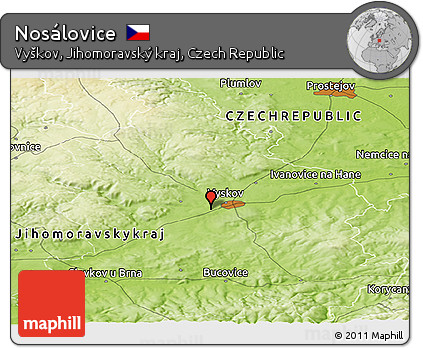 Physical Panoramic Map of Nosálovice