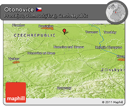 Physical Panoramic Map of Otonovice