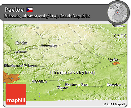 Physical Panoramic Map of Pavlov
