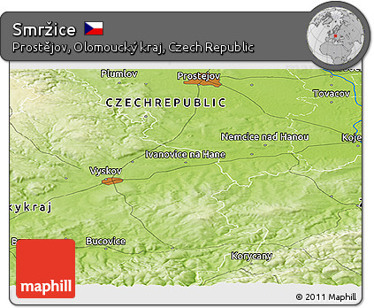 Physical Panoramic Map of Smržice