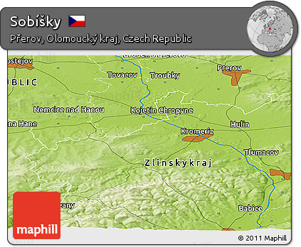 Physical Panoramic Map of Sobíšky