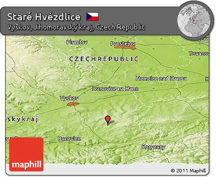Physical Panoramic Map of Staré Hvězdlice