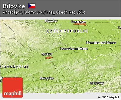 Physical Panoramic Map of Bílovice