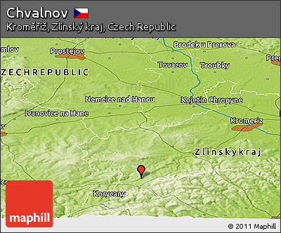 Physical Panoramic Map of Chvalnov